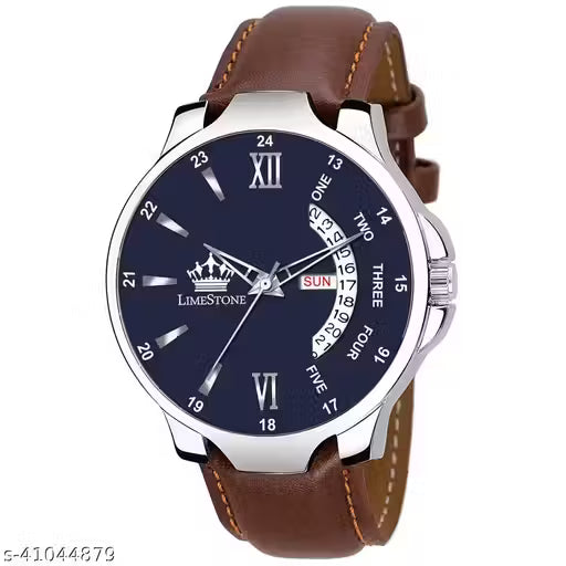 LIMESTONE Fancy Men Blue Faux Leather/Leatherette Analog Watch