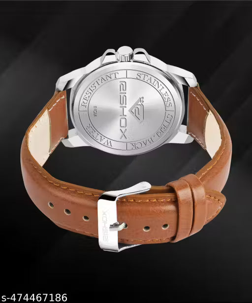 Brown Leather Strap White New Track Roman Dial